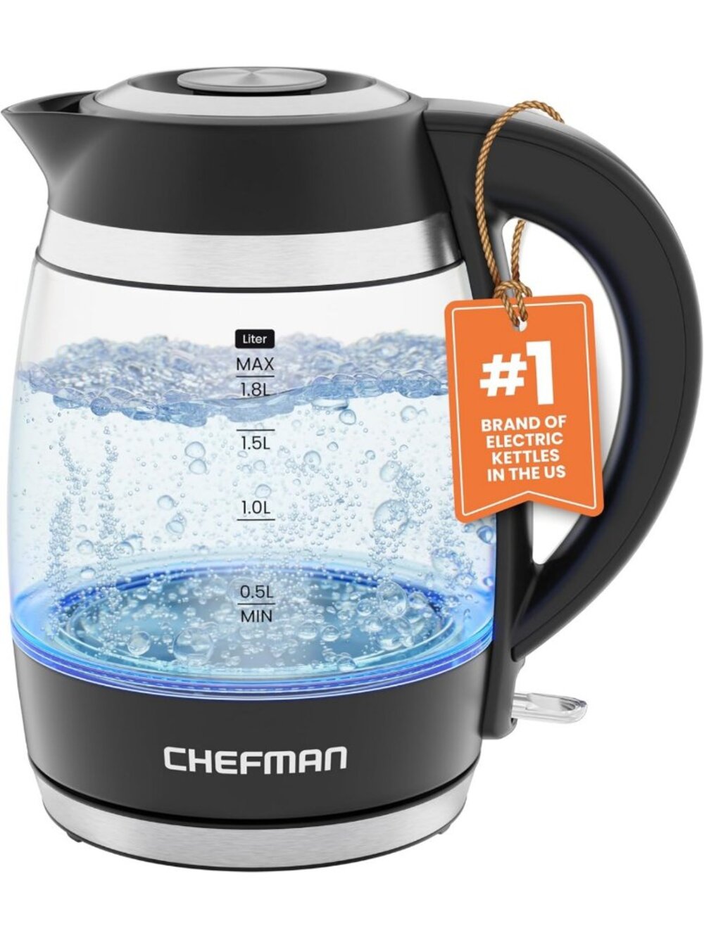 1.8L Electric Kettle - 1500W Hot Water Boiler, Auto Shut Off, Easy Clean, BPA